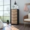 Tuhome Kaia 5 Drawer Dresser, Vertical Dresser, Black/Pine CWC4762 - alternate 2